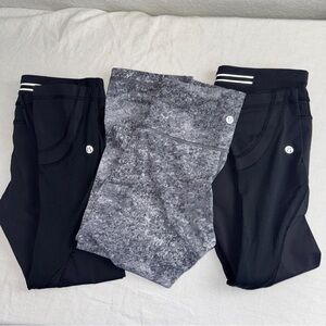 Lululemon Athletica Set of Leggings 3 womens Size 4 stretch running outdoors #cc